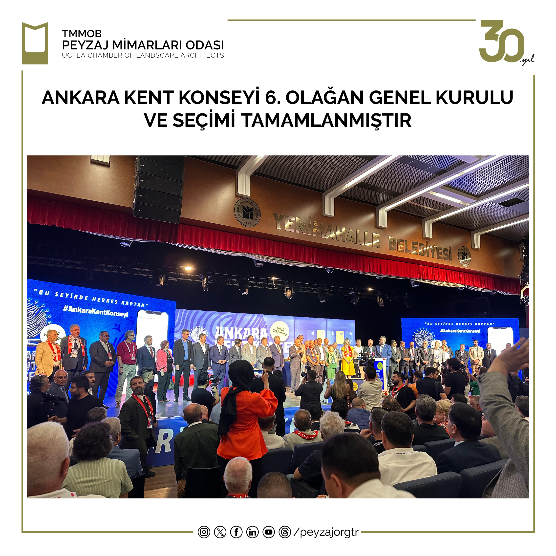 ANKARA KENT KONSEYİ 6. OLAĞAN GENEL KURULU VE SEÇİMİ TAMAMLANMIŞTIR