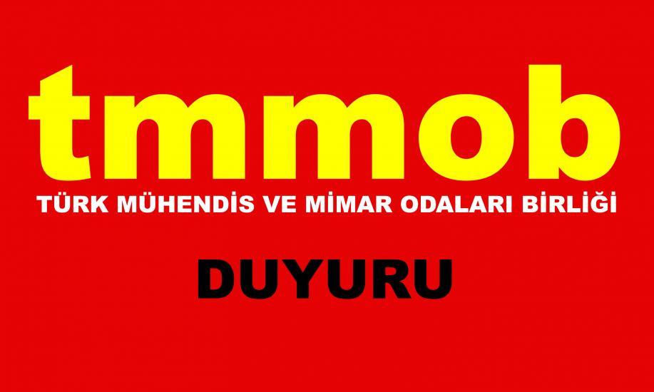 TMMOB DANIŞMA KURULU 16 NİSAN 2016 CUMARTESİ GÜNÜ TOPLANIYOR